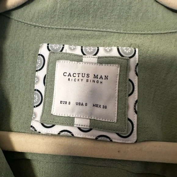 Cactus Olive Casual Button Down Shirt - Picture 2 of 2